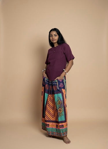Women Wine Color Cotton Kurta
