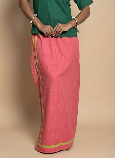 Light Pink pajamalungi with green stripes for Women