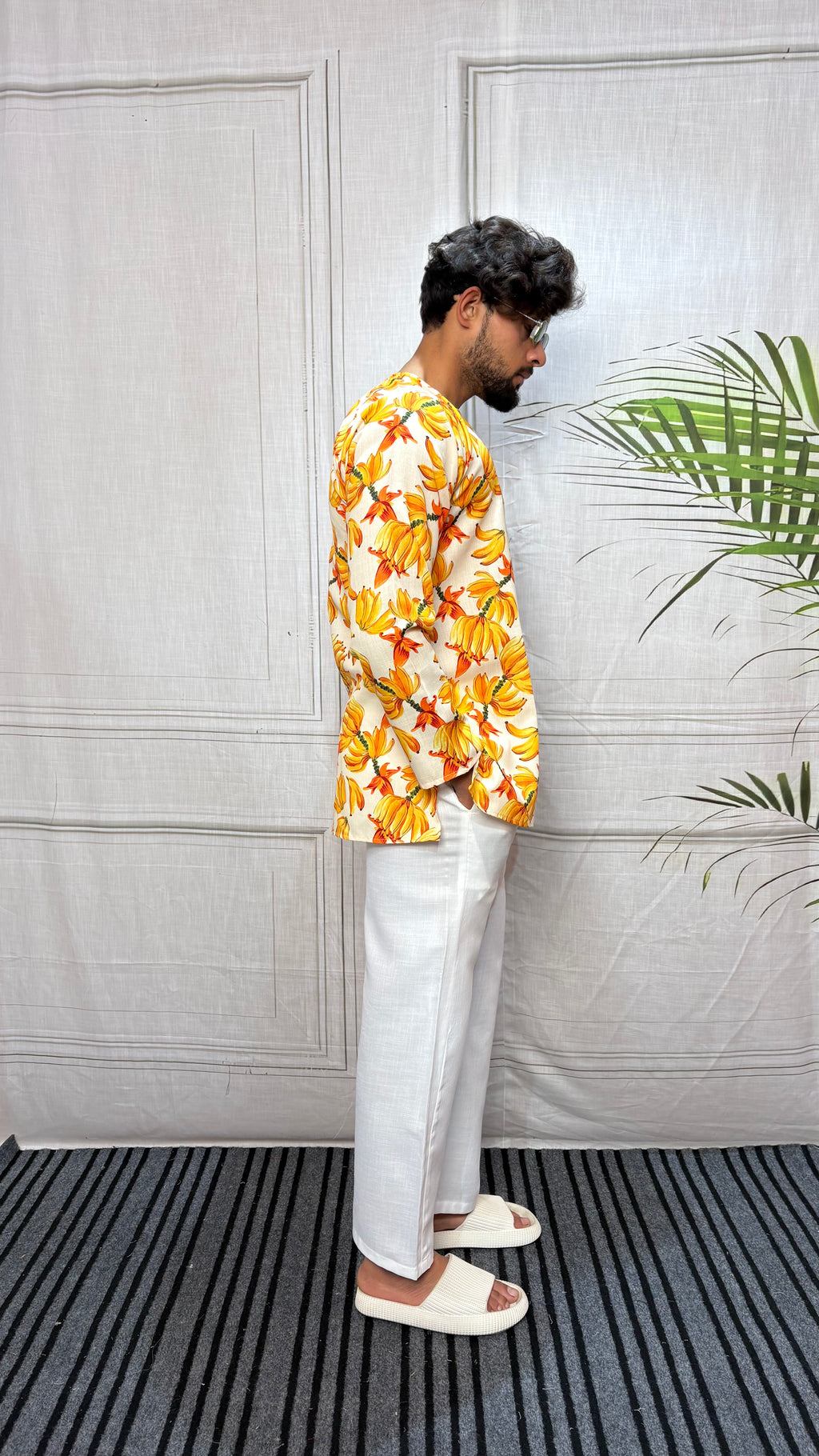 Banana Print V-Neck Kurta