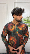 Men’s Multicolor Abstract Print Kurta