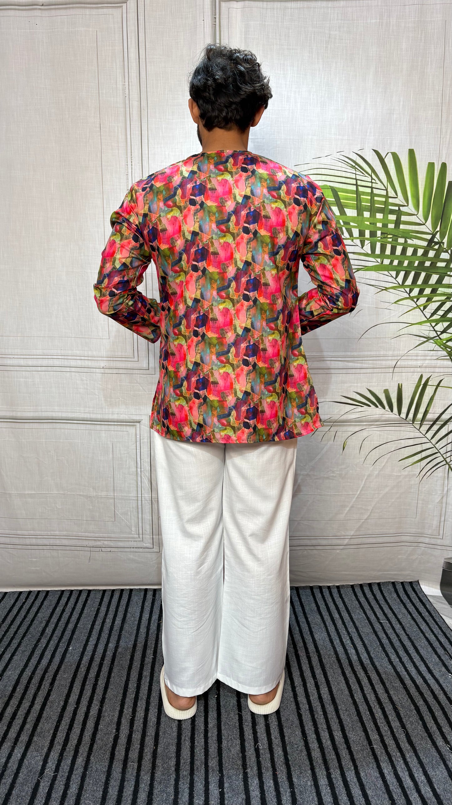 Men’s Multicolor Ethnic Print Kurta