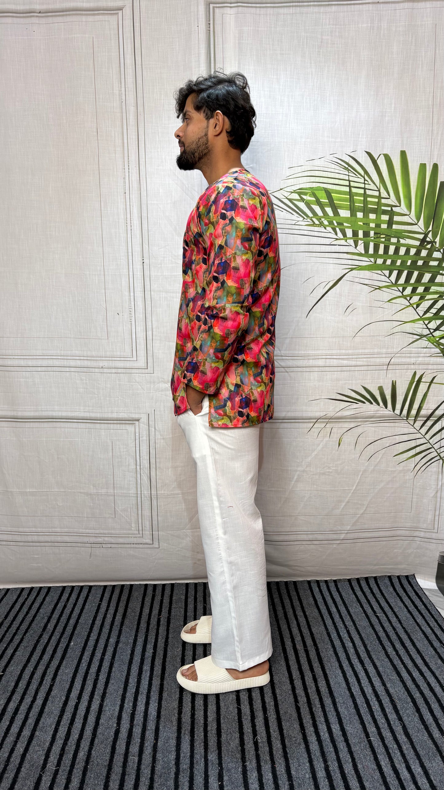 Men’s Multicolor Ethnic Print Kurta