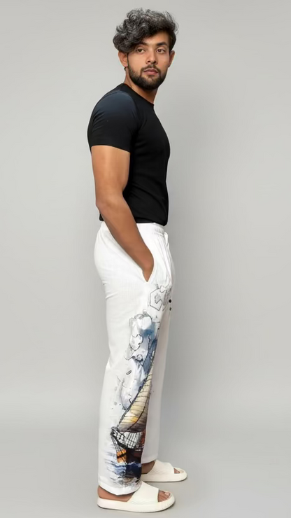Men Boat Print Pajama