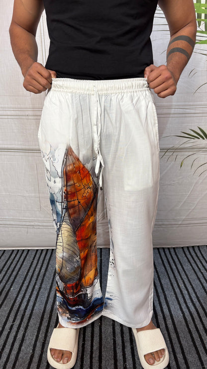 Men Boat Print Pajama