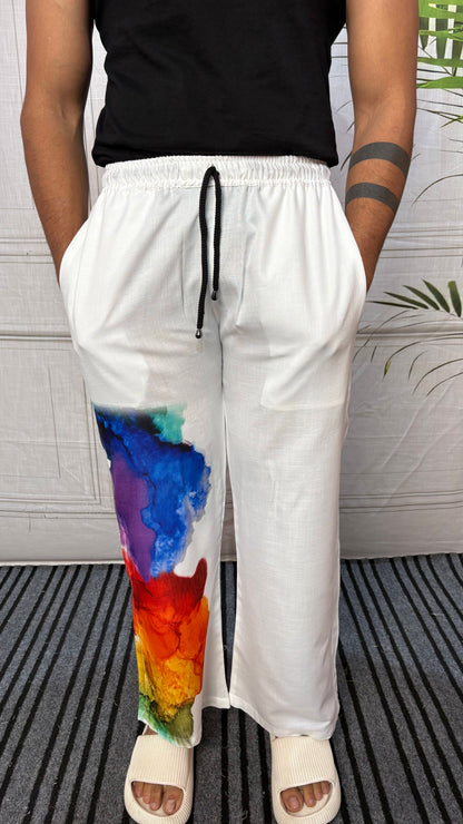 Men Watercolor Splash Print Pajama