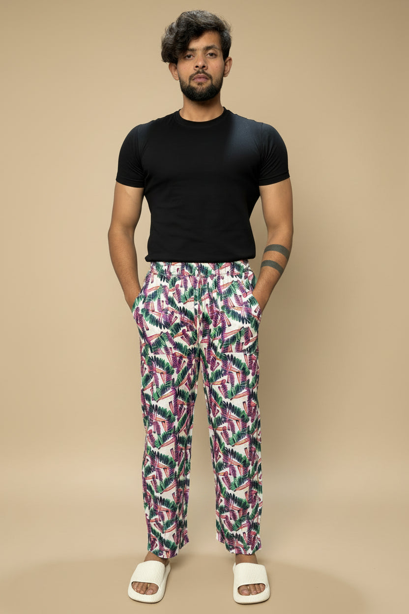 Men Tropical Leaf All Over Print