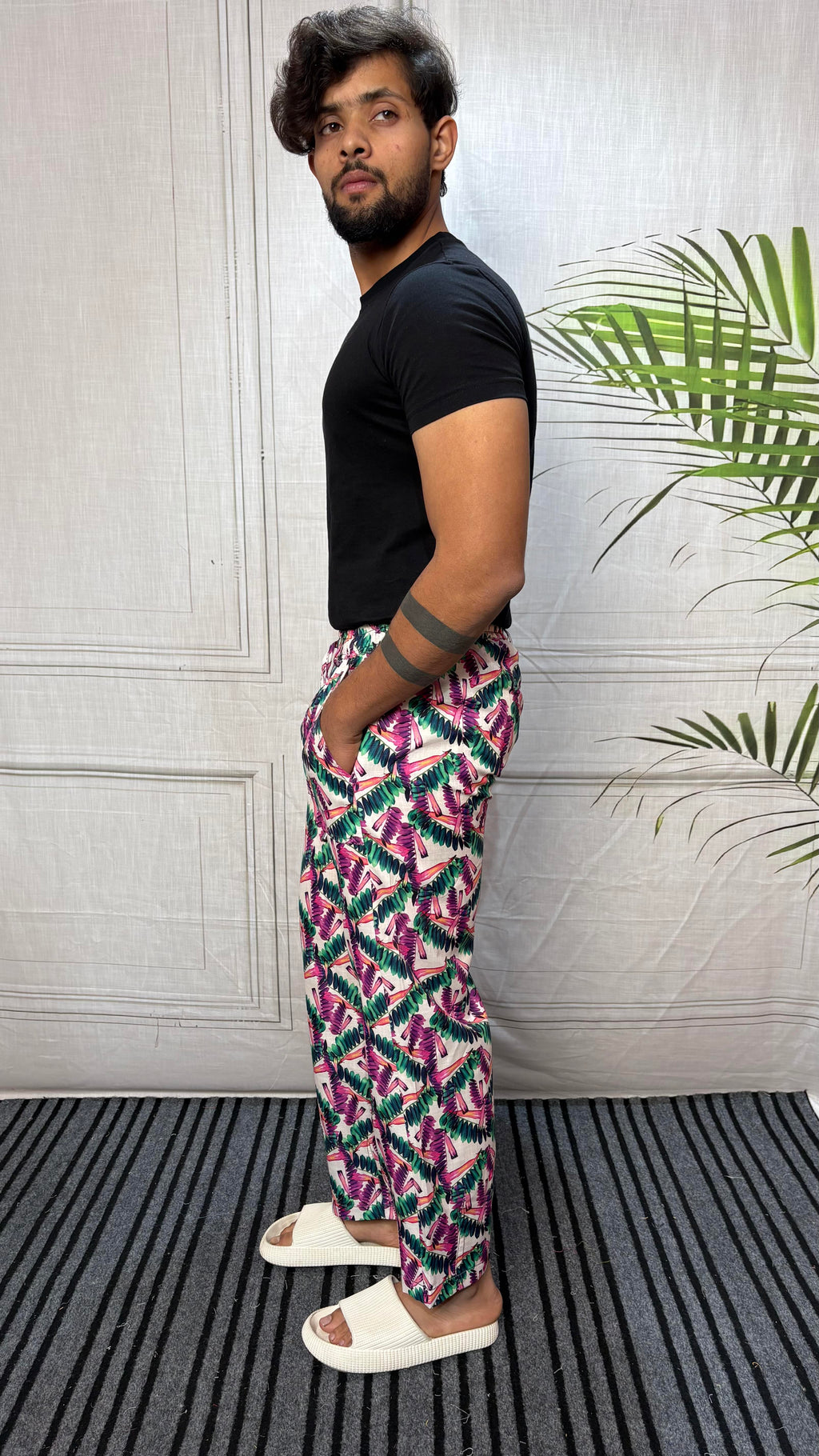 Men Tropical Leaf All Over Print