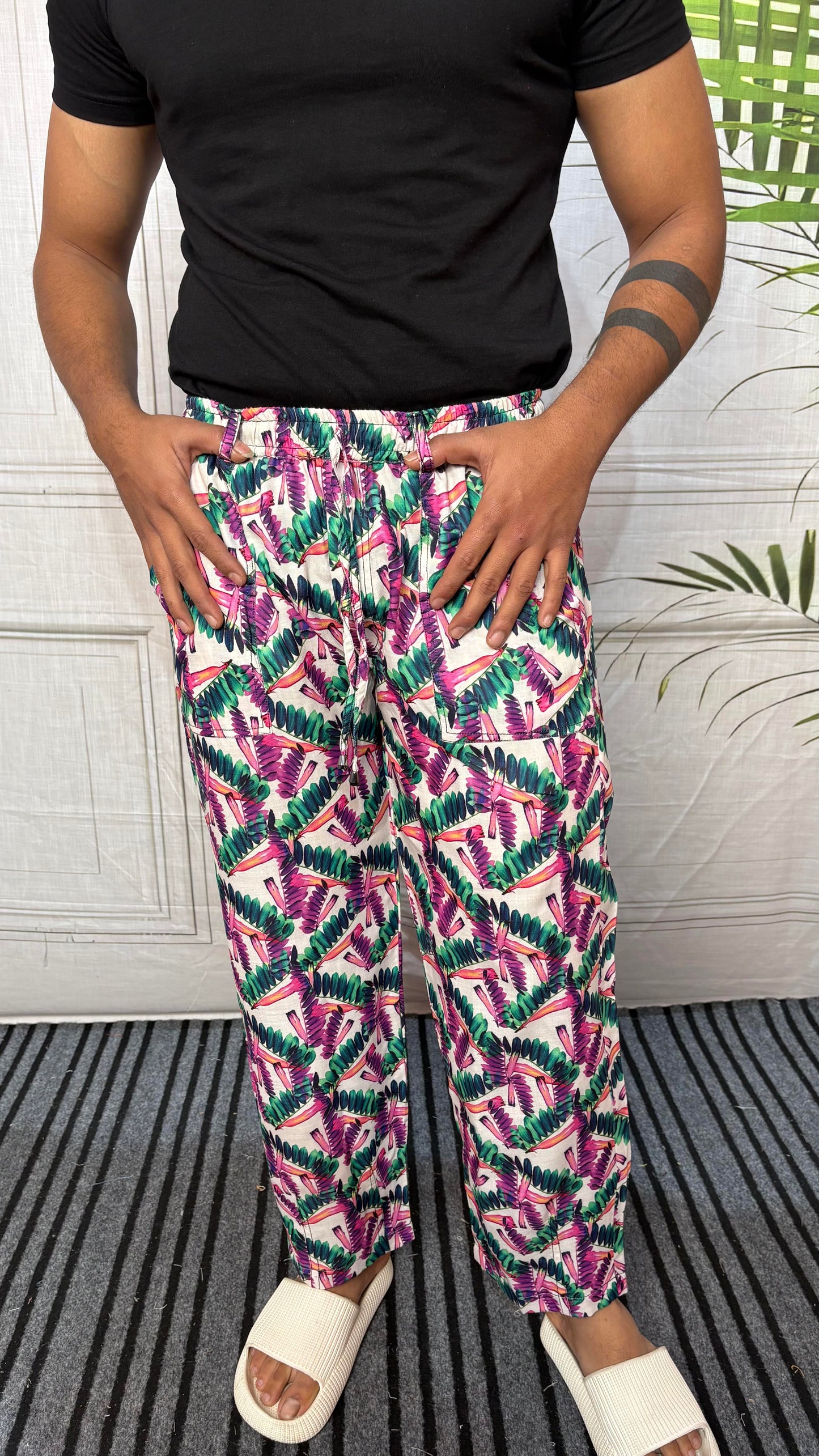 Men Tropical Leaf All Over Print