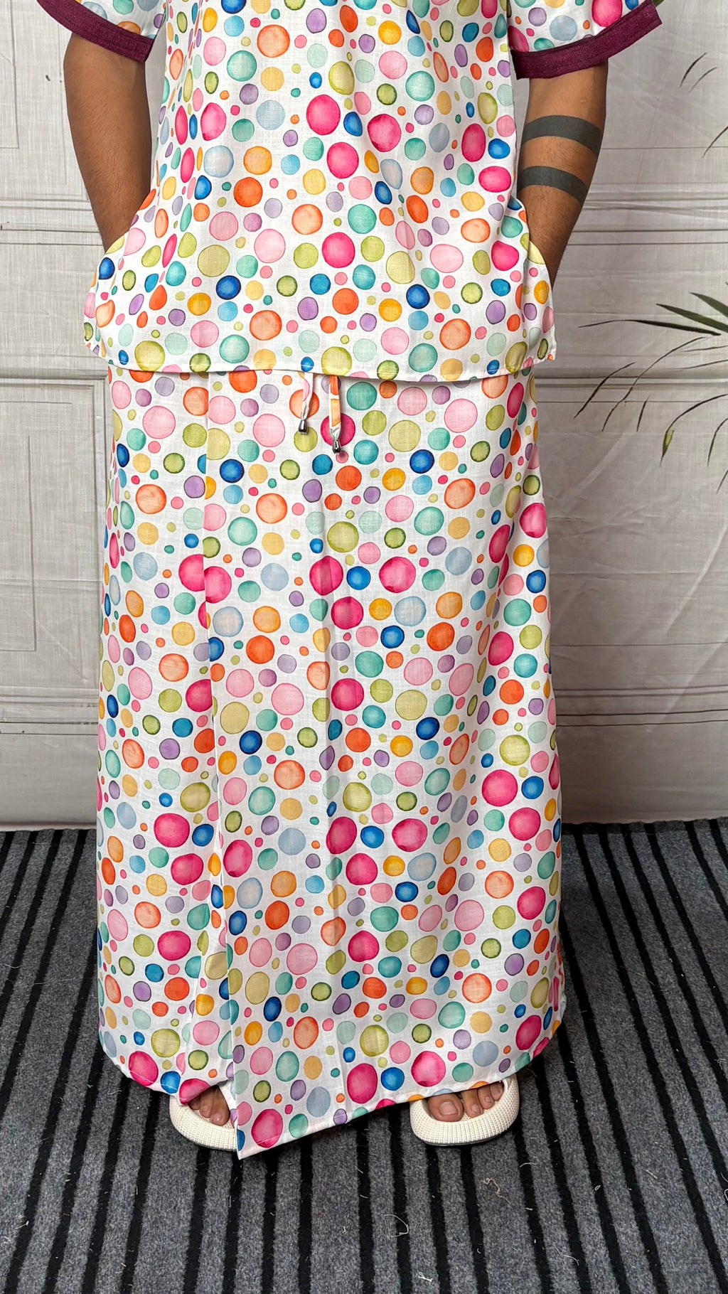 Men Multicolor Polka Dot Print pajamalungi