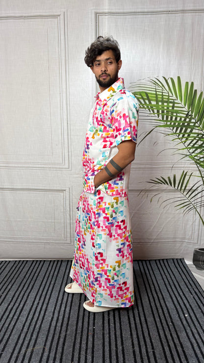 Men Heart Motif Print Pajamalungi