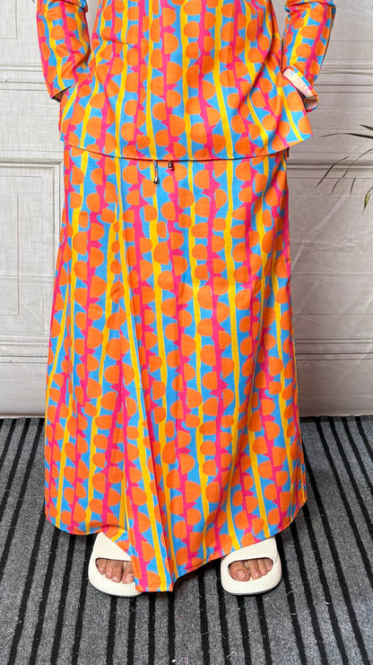 Men Retro Geometric Half-Moon Print Pajamalungi