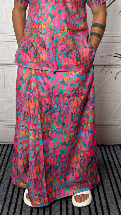 Men Abstract Ikat Dot Print Pajamalungi