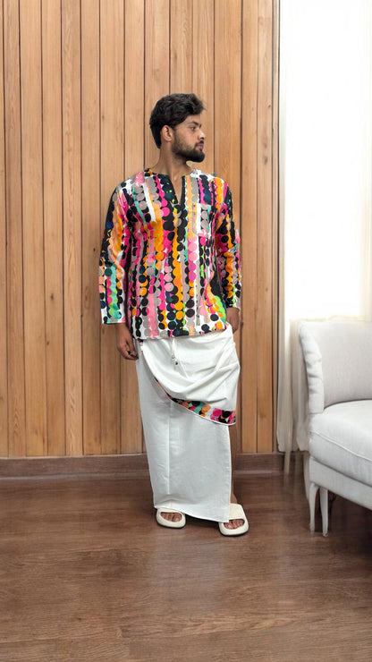 Men’s Abstract Design Casual Kurta