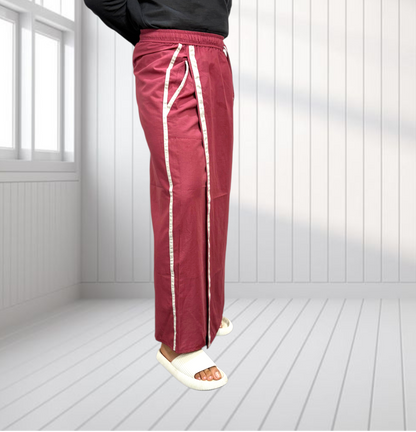 Men's Marron Color With Sliver Stripe Pajamalungi