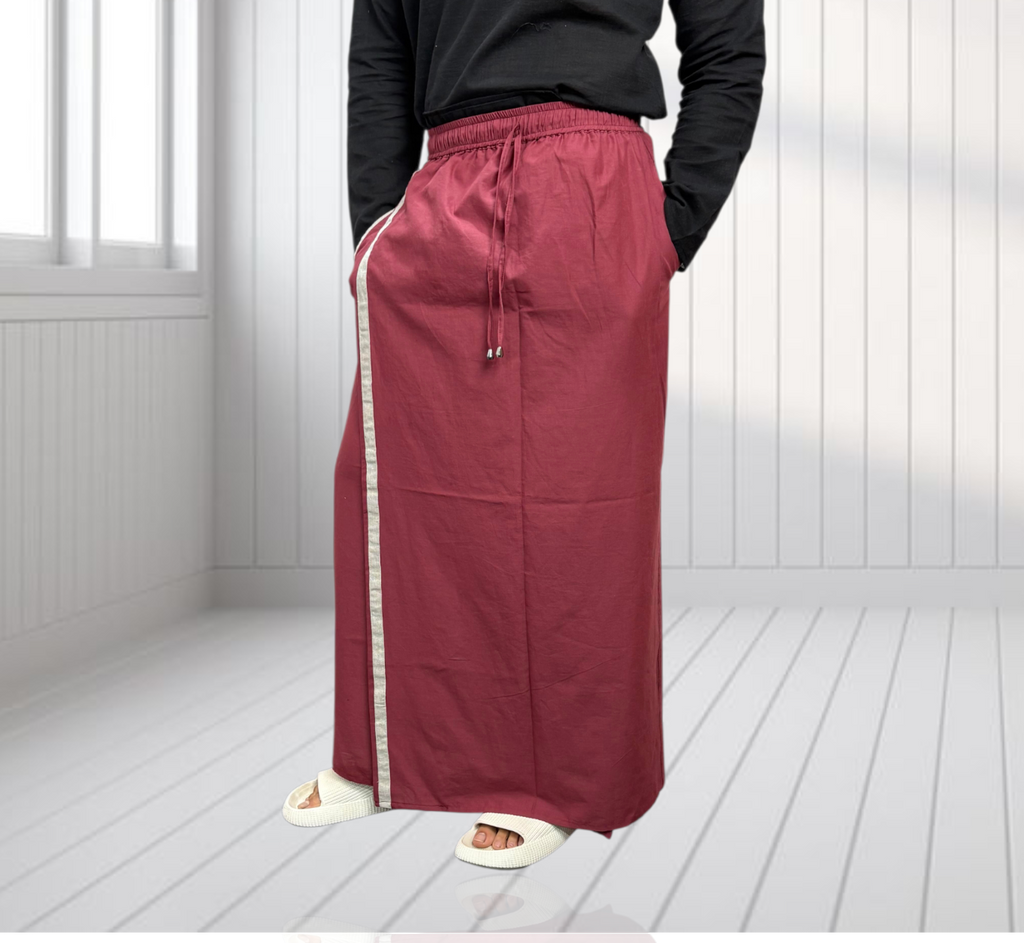 Men's Marron Color With Sliver Stripe Pajamalungi