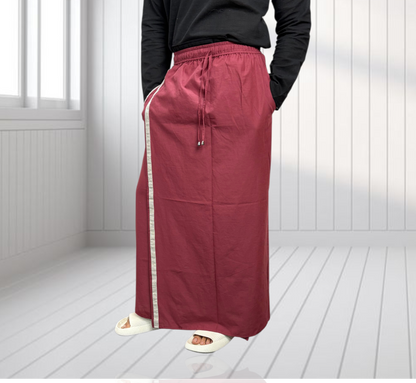 Men's Marron Color With Sliver Stripe Pajamalungi