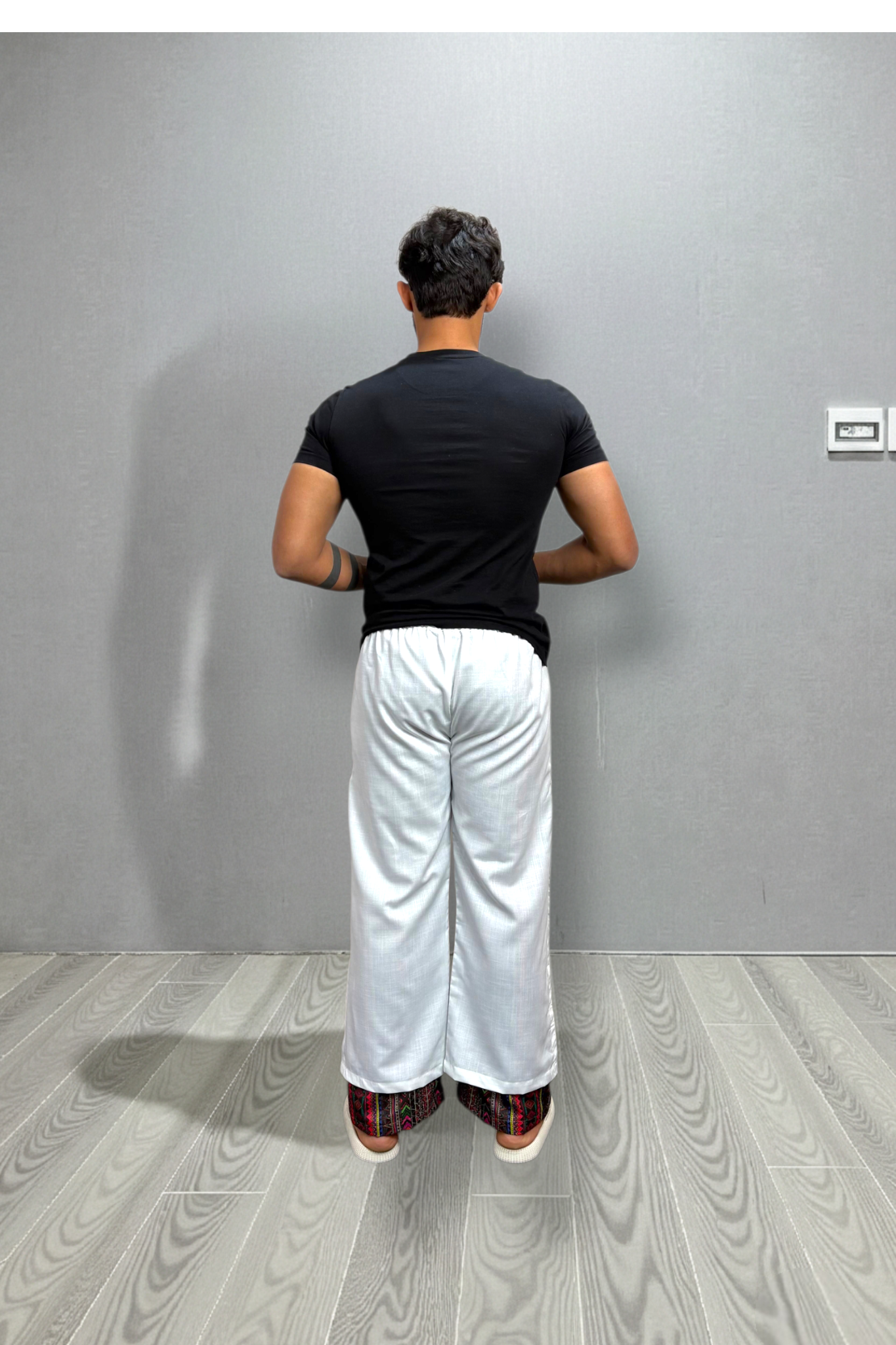 Men's White Urban Side-Stripe Pajama