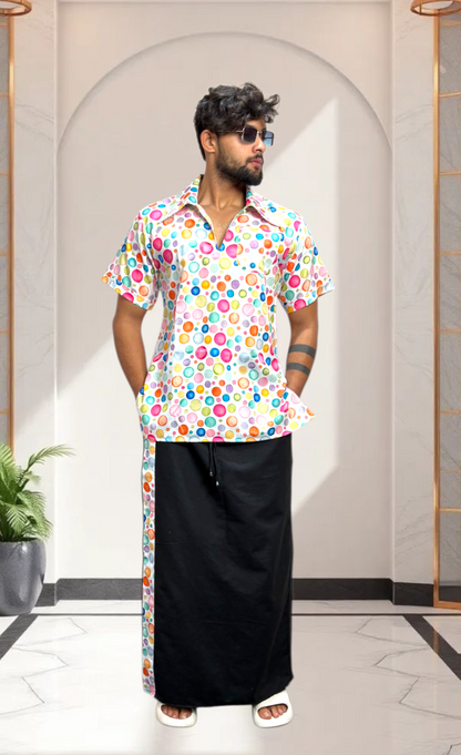 Men Black Color With Heritage Stripe Pajamalungi