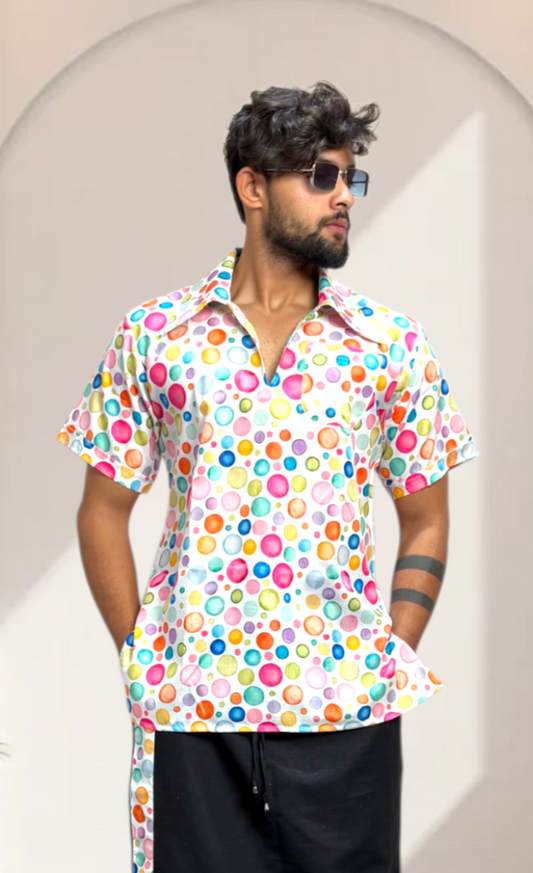 Men Multi Color Polka Dot – Short Sleeve