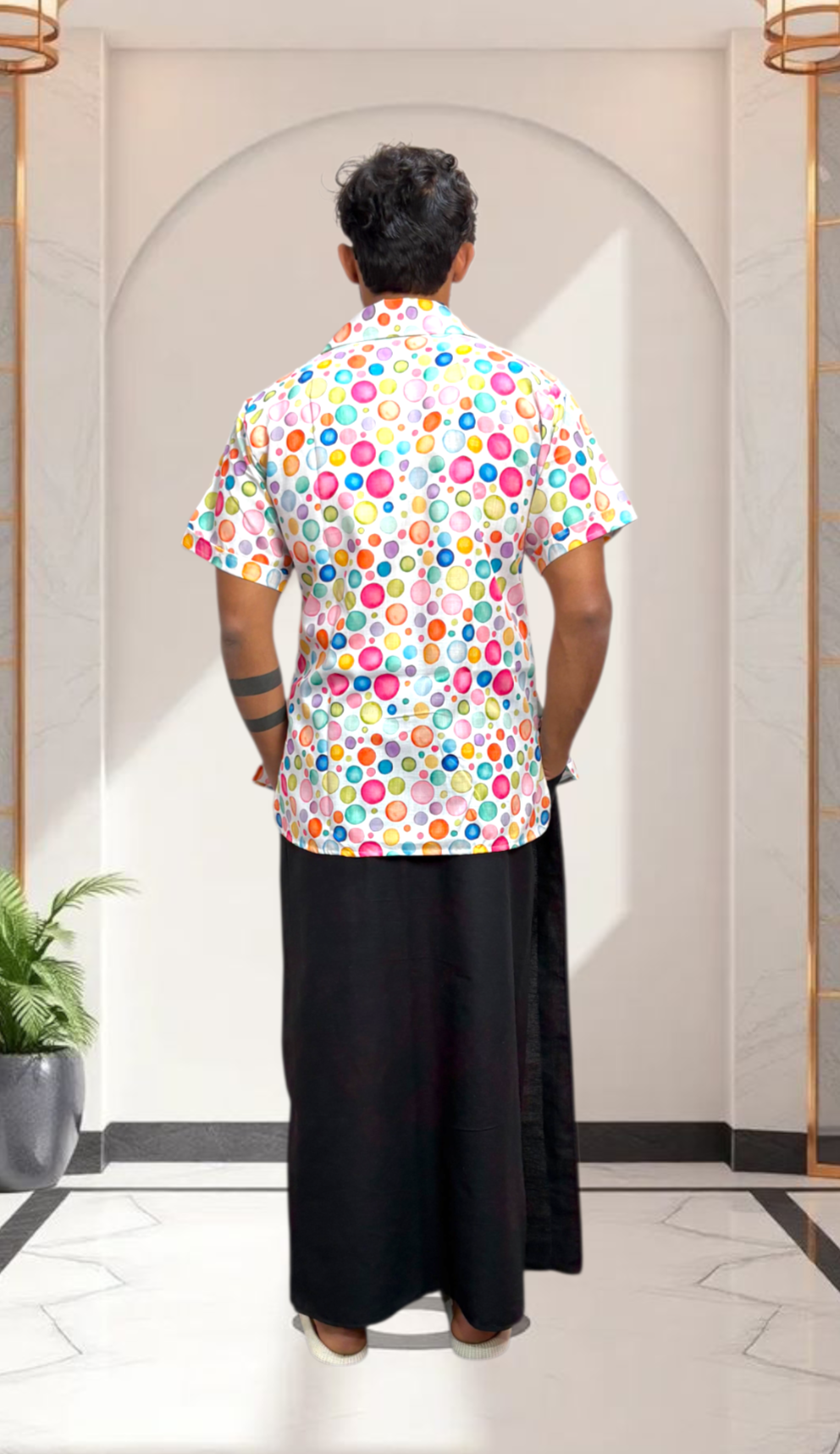 Men Black Color With Heritage Stripe Pajamalungi