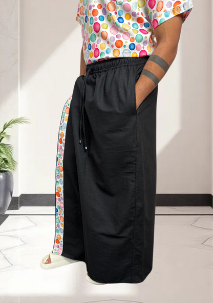 Men Black Color With Heritage Stripe Pajamalungi