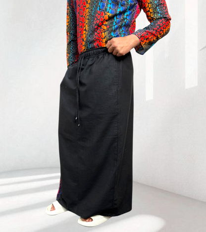 Men Black Color With Royal Border Pajamalungi