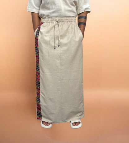 Men Beige Color  With Timeless Stripe Pajamalungi