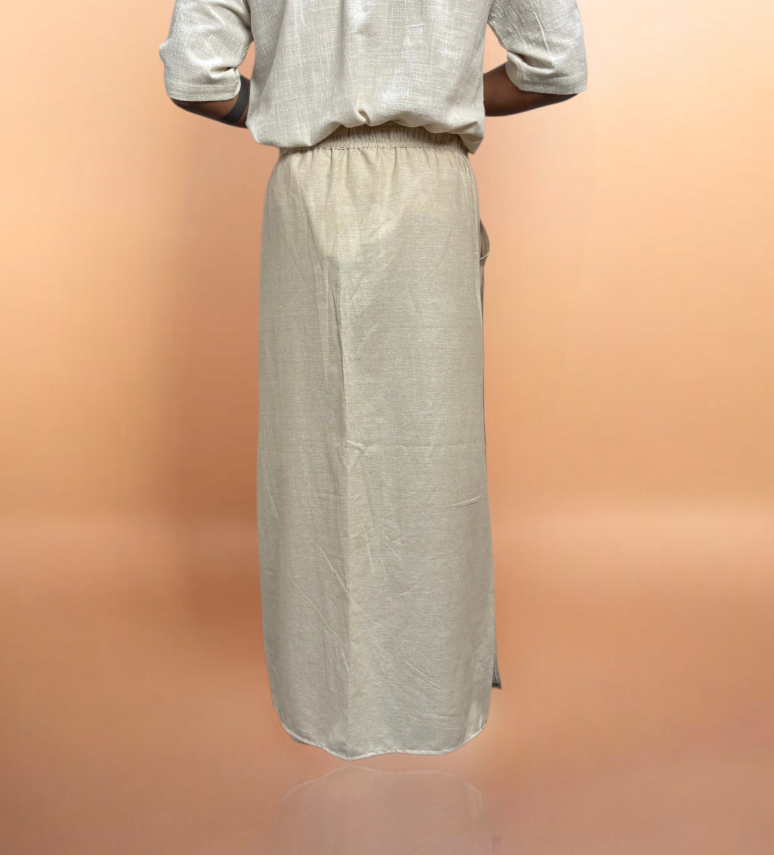 Men Beige Color  With Timeless Stripe Pajamalungi