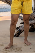 Yellow Sleeveless Beach Shorts for Men – Limited Edition