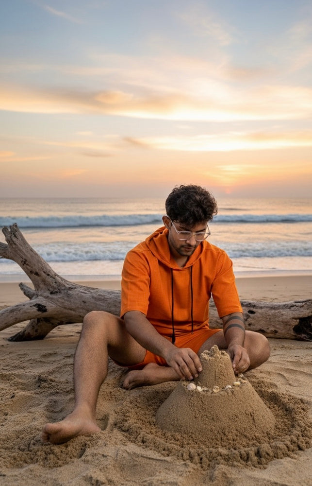 
                      
                        Bright Orange Beach Hoodie Co-ord Set for Men – Limited Edition
                      
                    