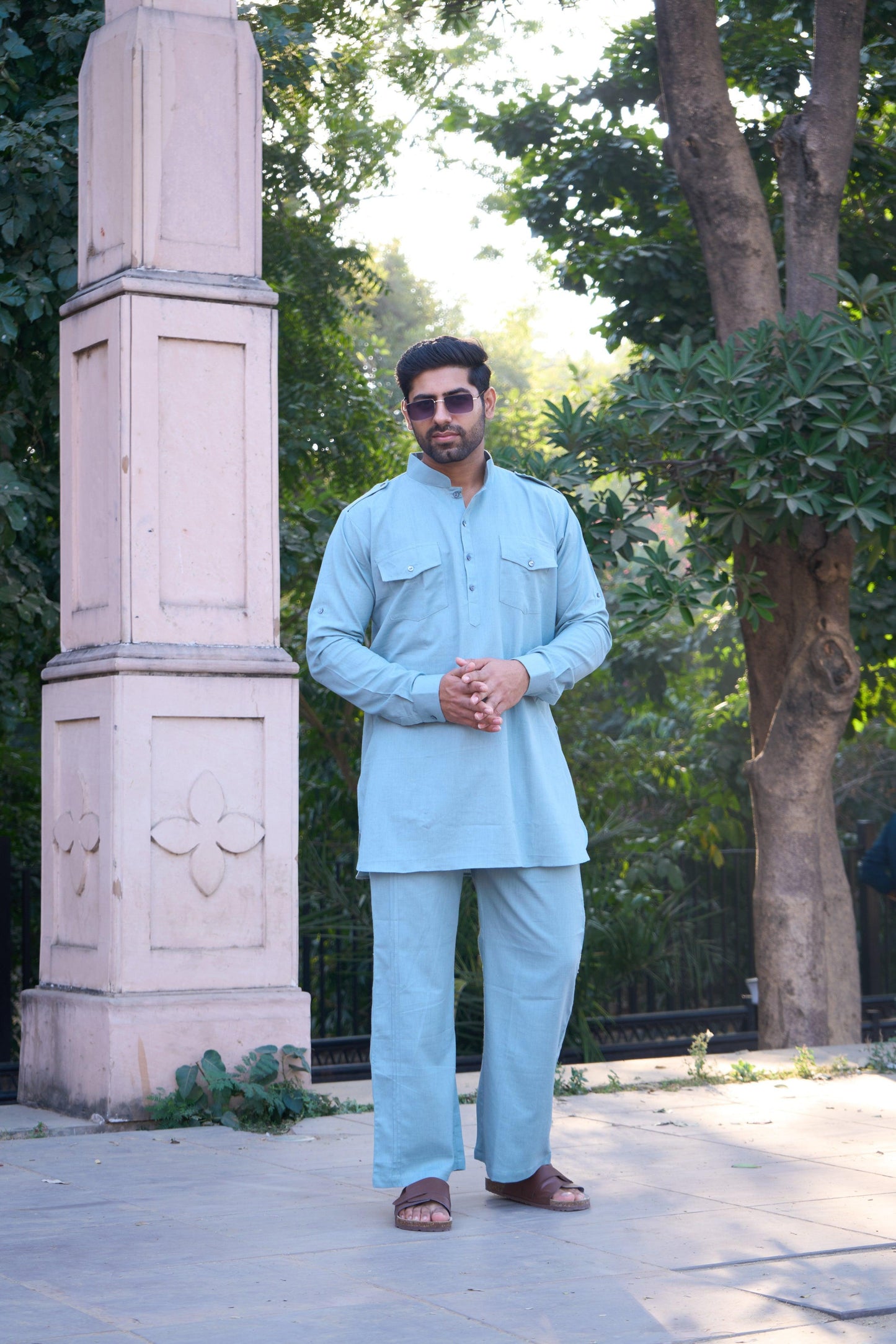Light Blue Cotton Lining Kurta