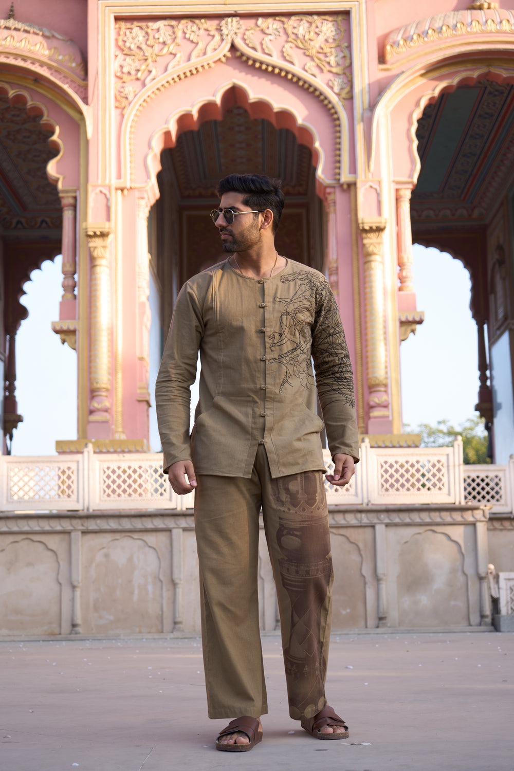 Brown Royal Cotton Kurta & Pajama Set