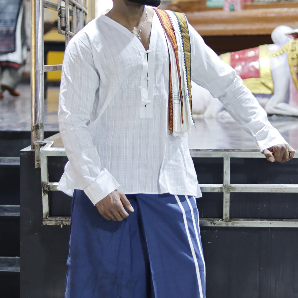 
                      
                        Blue Pajama Lungi Kurta Set
                      
                    