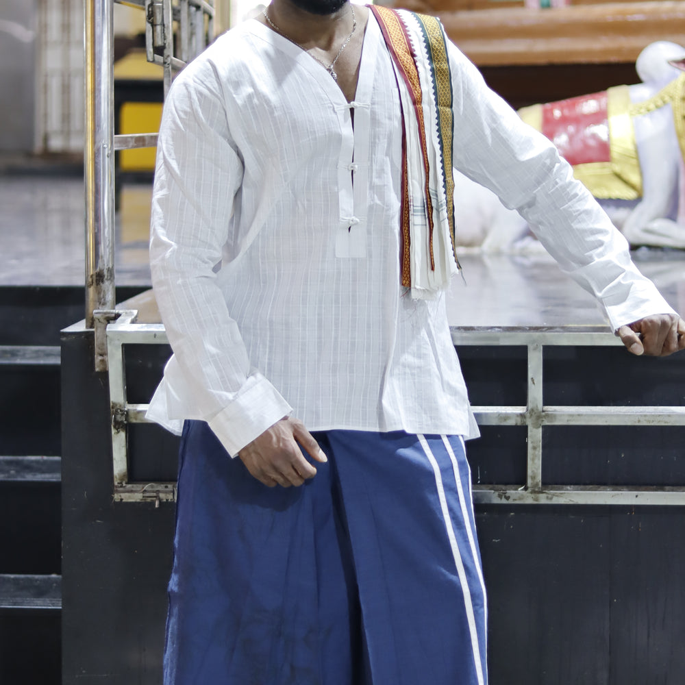 Blue Pajama Lungi Kurta Set