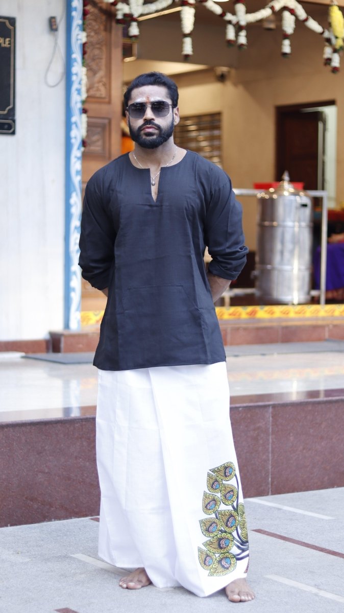 Peacock Print PajamaLungi - Nirmal Online