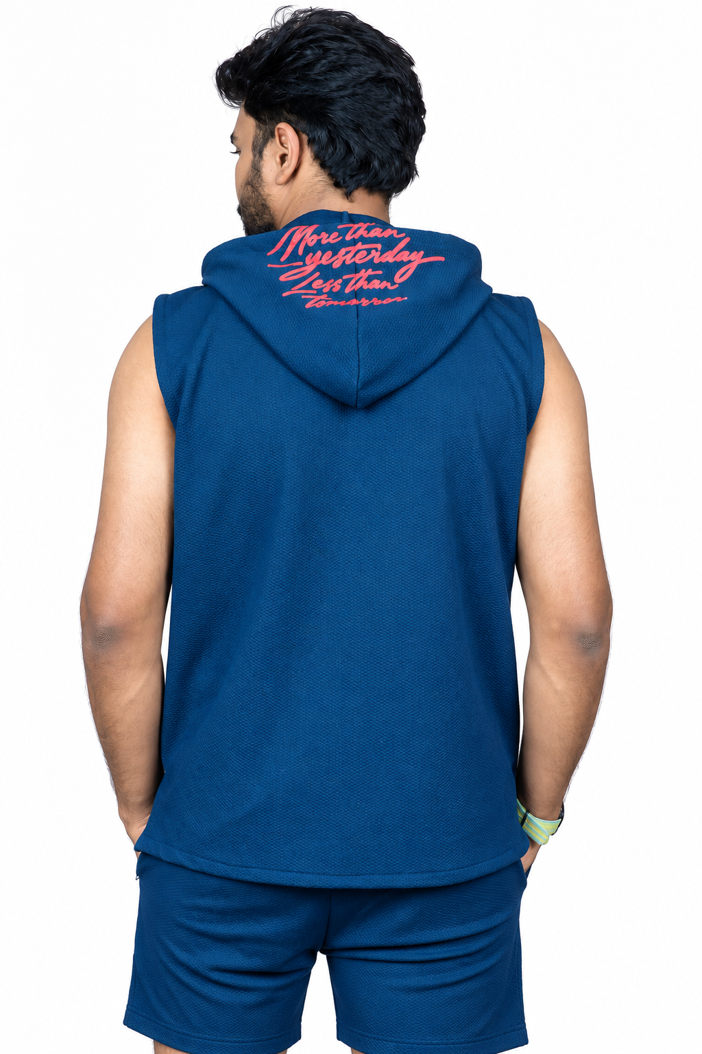 Men’s Blue Graphic Print Knitted Shorts