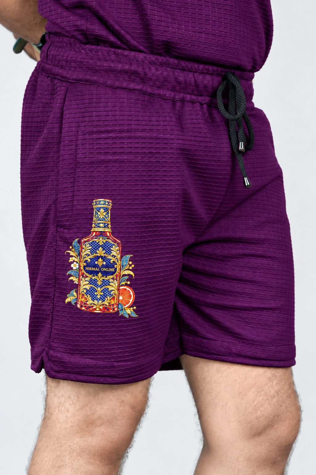 Men’s Purple Graphic Print Shorts