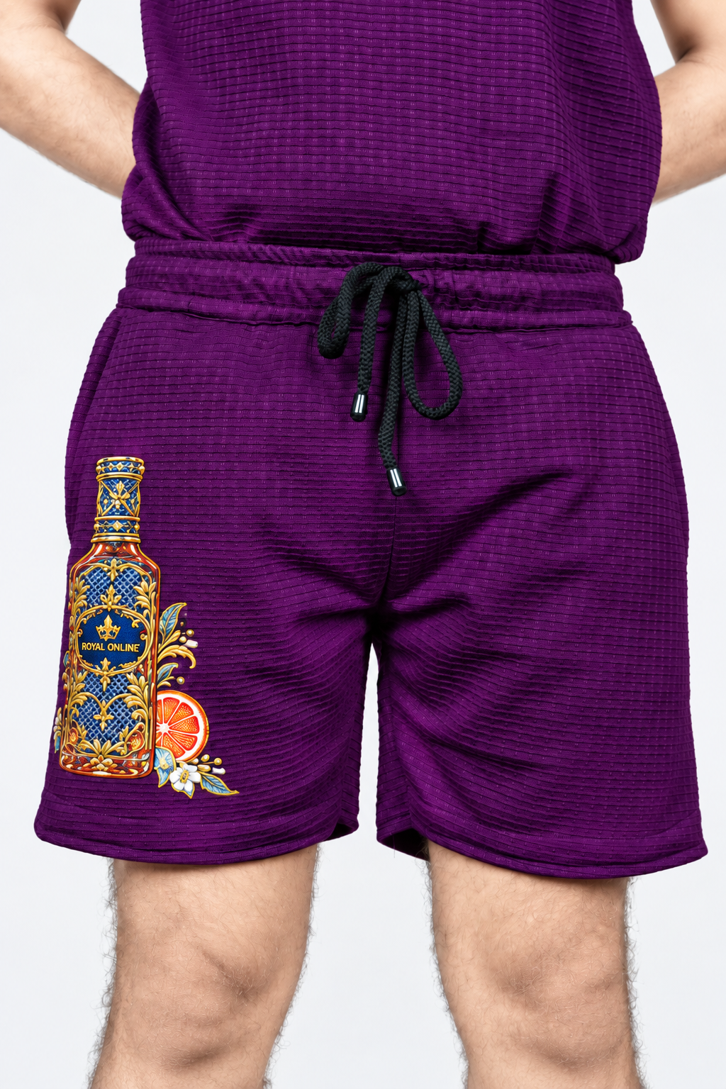 Men’s Purple Graphic Print Shorts