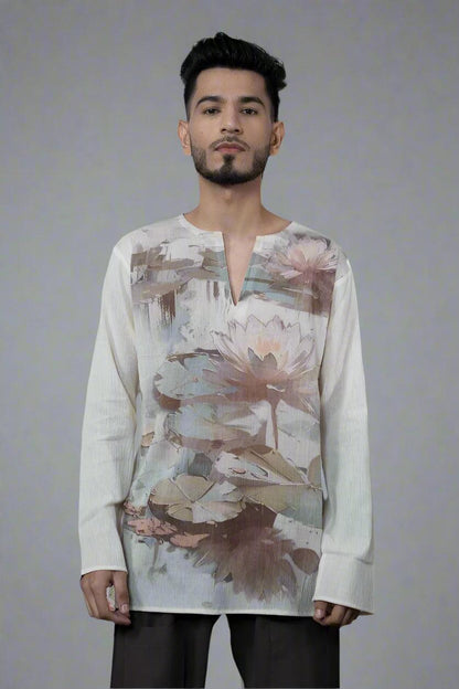 Lotus Flower Printed Kurta