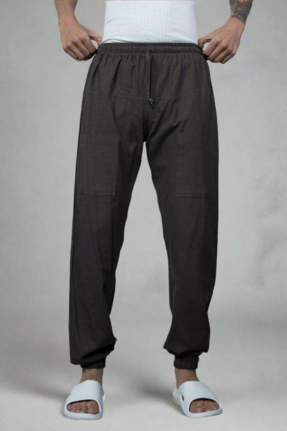 Plain Brown Cotton Jogger Pajama