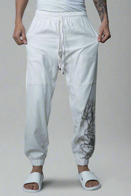 Flower Printed Cotton Jogger Pajama