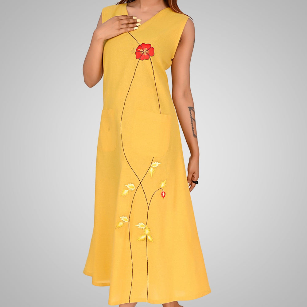 
                      
                        Mustard Yellow Sunlit Blossom Dress
                      
                    