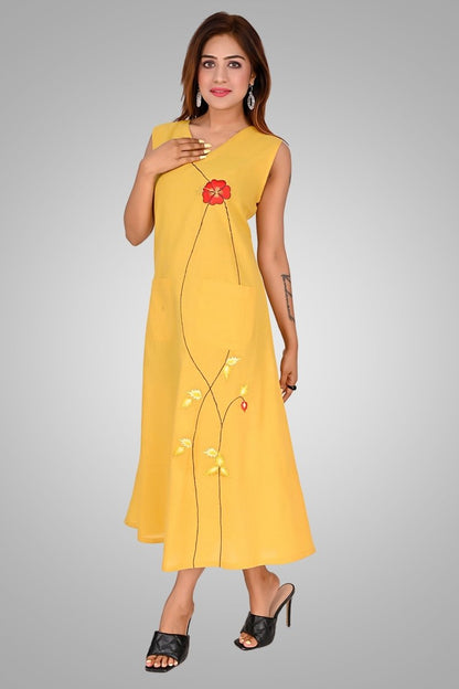 Mustard Yellow Sunlit Blossom Dress
