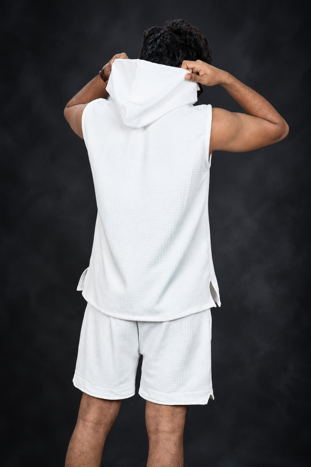 Men’s White Textured Shorts