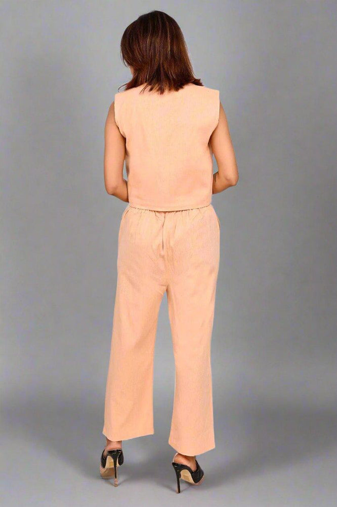 Velvet Peach Ensemble Cord Set