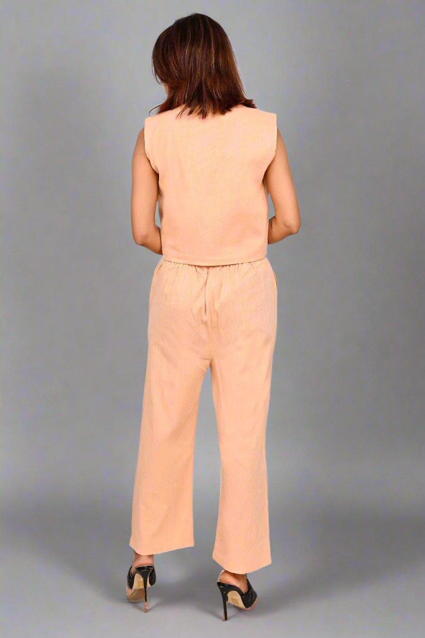 Velvet Peach Ensemble Cord Set