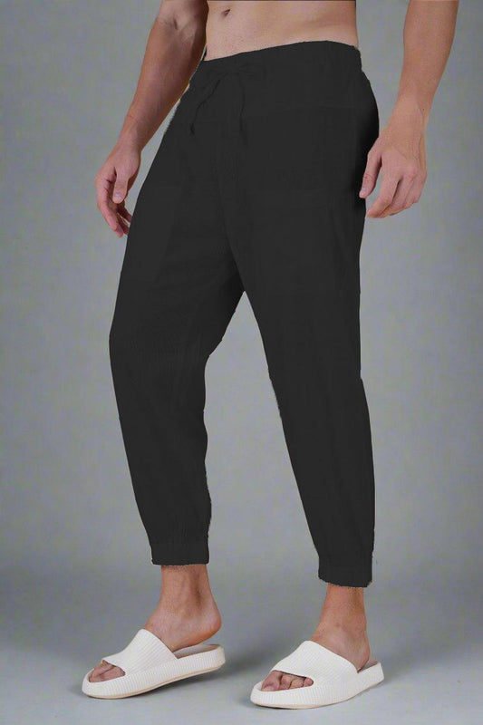 Plain Black Cotton Jogger Pajama