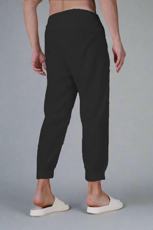 Plain Black Cotton Jogger Pajama