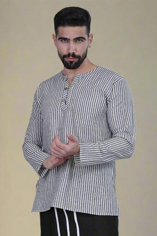 Stripe Black Kurta