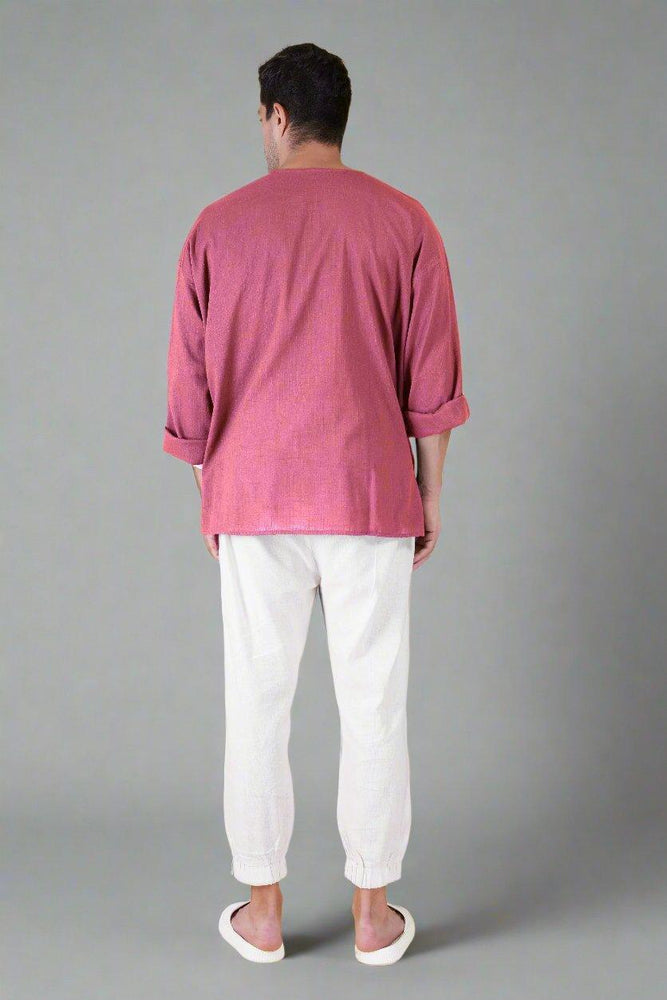 
                      
                        Tulip Pink Off Shoulder Loose Cotton Kurta
                      
                    